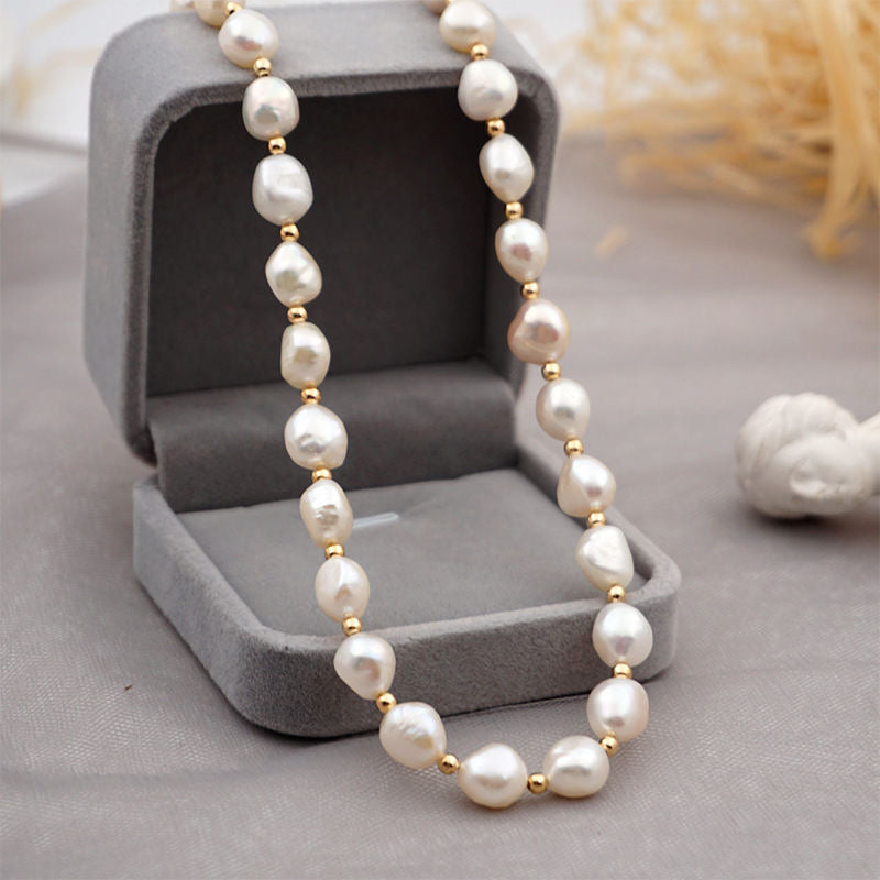 OLIVIA FRESHWATER PEARL CHARM NECKLACE