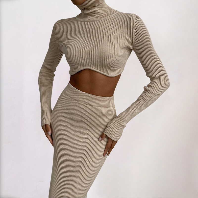 AURORA SULTRY RIB-KNIT TWO PIECE SET