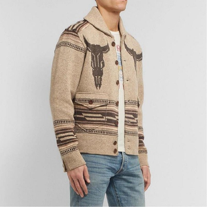 RODEO VINTAGE JACQUARD KNITTED CARDIGAN