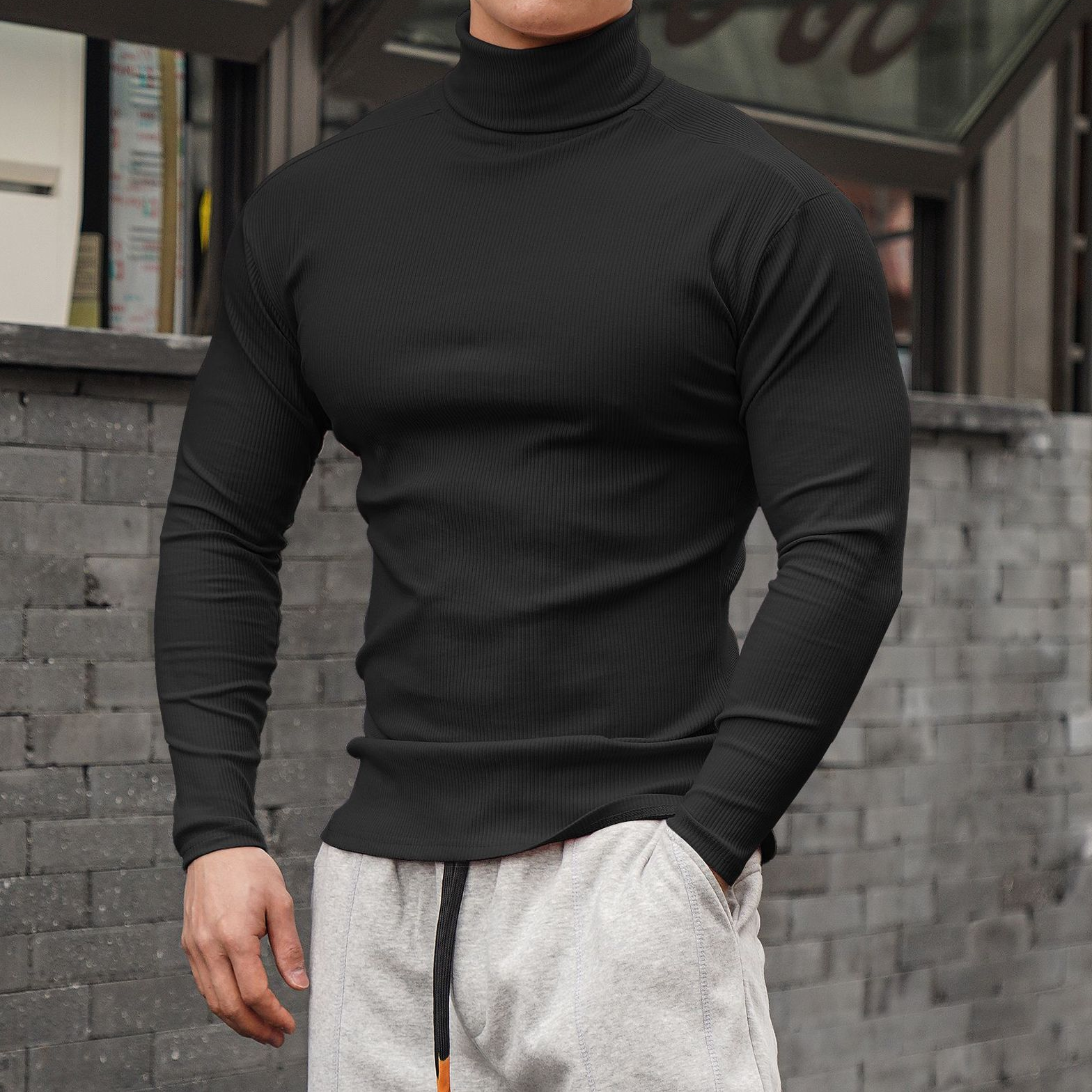 GYM FORCE MUSCLE-FIT TURTLENECK