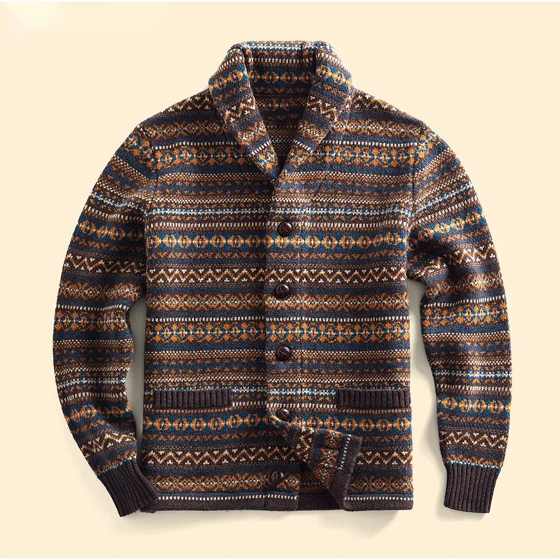 BRACIANNO JACQUARD WOOL CARDIGAN