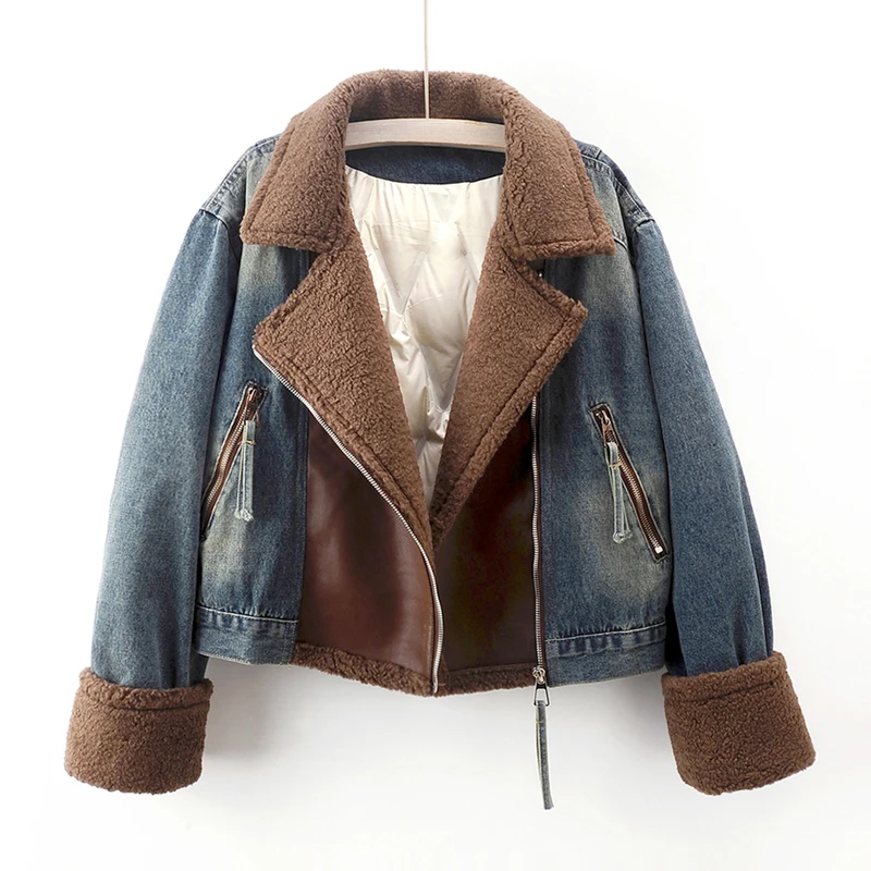 AUBRIELLE SHERPA EDGE DENIM JACKET