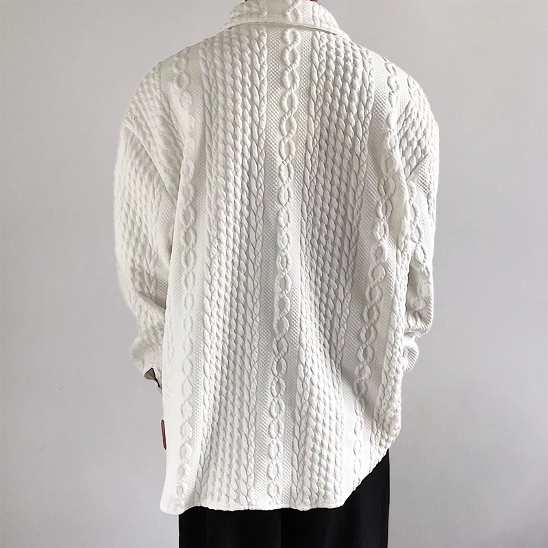 VINIZIO TWIST KNIT COLLARED SHIRT